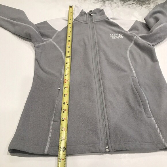 Mountain Hardwear Fleece Jacket Sz XS Full Zip Long Sleeve Pockets Gray White Mi - Picture 5 of 11